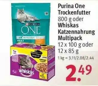 Rossmann Purina One Trockenfutter Oder Whiskas Katzennahrung Multipack Angebot