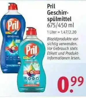 Rossmann Pril Geschirr Spülmittel Angebot