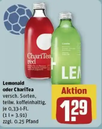 REWE Lemonaid oder ChariTea 0,33 l Fl. Angebot
