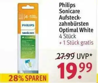 Rossmann Philips Sonicare Aufsteck Zahnbürsten Optimal White Angebot