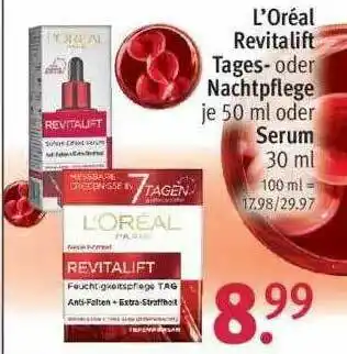 Rossmann L'oréal Revitalift Tages Oder Nachtpflege Oder Serum Angebot