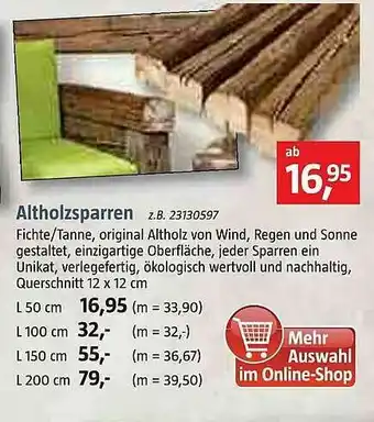 Bauhaus Altholzsparren Angebot