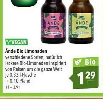 CITTI Markt ände Bio Limonaden Angebot