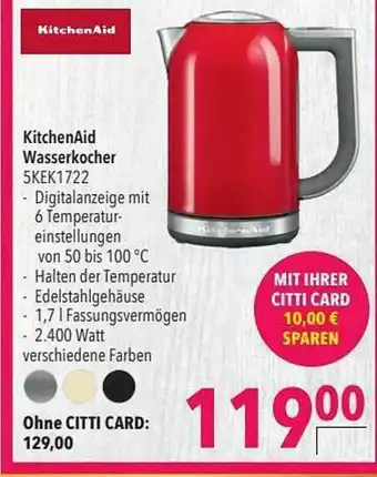 CITTI Markt Kitchenaid Wasserkocher Angebot