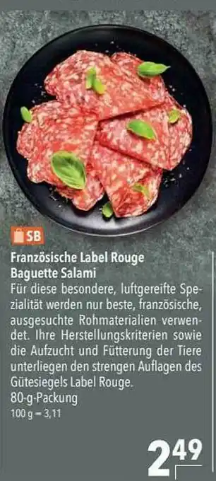 CITTI Markt Französische Label Rouge Baguette Salami Angebot