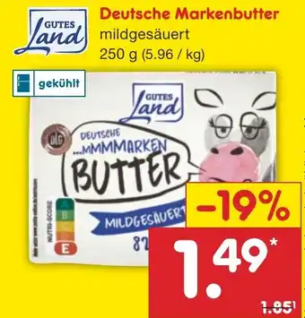 Netto Marken-Discount GUTES Land Deutsche Markenbutter mildgesäuert 250 g Angebot