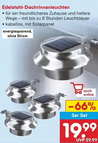 Netto Marken-Discount Edelstahl-Dachrinnenleuchten Angebot