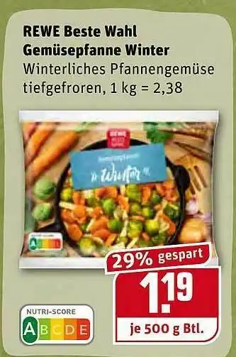 REWE Rewe Beste Wahl Gemüsepfanne Winter Angebot