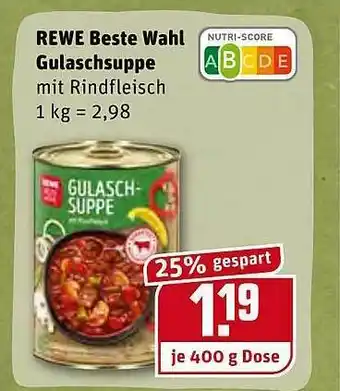 REWE Rewe Beste Wahl Gulaschsuppe Angebot