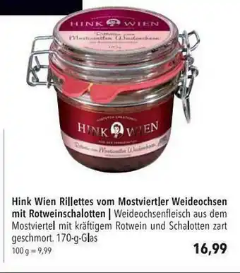 CITTI Markt Hink Wien Rillettes Vom Mostviertler Weideochsen Mit Rotweinschalotten Angebot