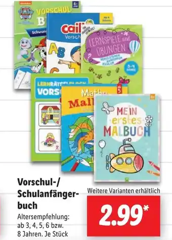 Lidl Vorschul-/ Schulanfänger-buch Angebot