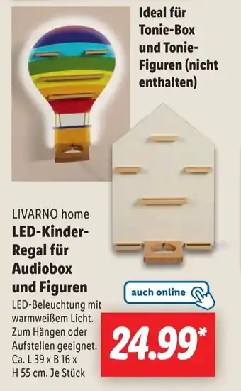 Lidl LIVARNO home LED-Kinder- Regal für Audiobox und Figuren Angebot