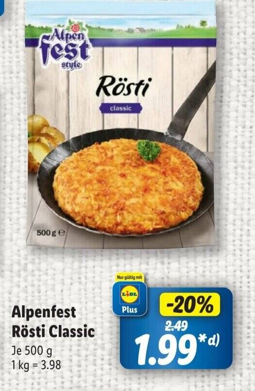 Alpenfest Rösti Classic 500 g Angebot bei Lidl