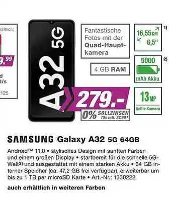 EP Samsung Galaxy A32 5g 64gb Angebot