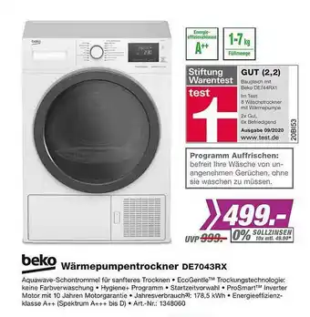 EP Beko Wärmepumpentrockner De7043rx Angebot