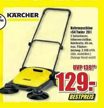 B1 Discount Baumarkt Kärcher Kehrmaschine S4 Twin Angebot