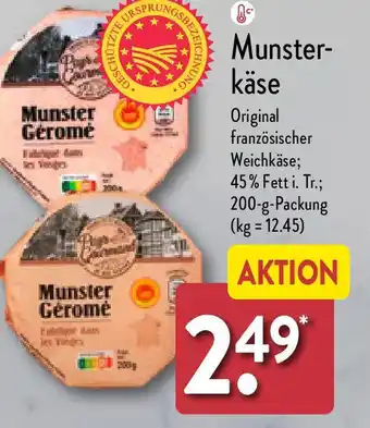 Aldi Nord Munster- käse 200 g Packung Angebot