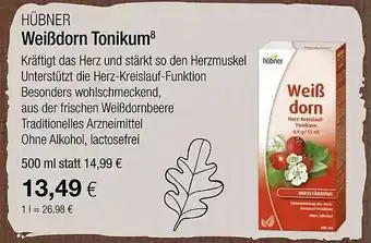 Vitalia Hübner Weißdorn Tonikum Angebot