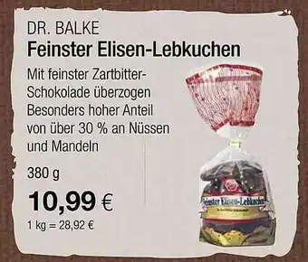 Vitalia Dr Balke Feinster Elisen-lebkuchen Angebot