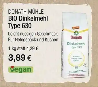 Vitalia Donath Mühle Bio Dinkelmehl Type 630 Angebot