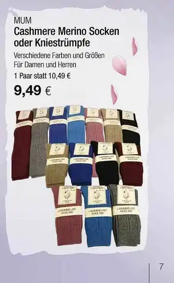 Vitalia Mum Cashmere Merino Socken Oder Kniestrümpfe Angebot