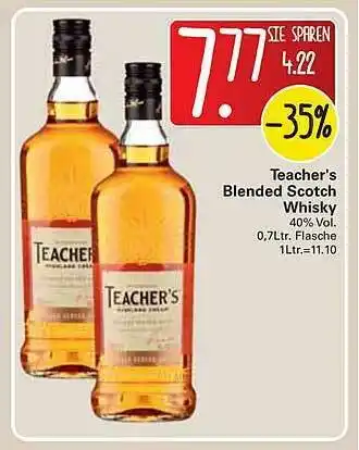 WEZ Teacher;s Blended Scothc Whisky Angebot