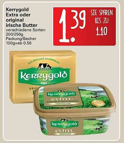 kerrygold extra oder original irische butter angebot bei wez