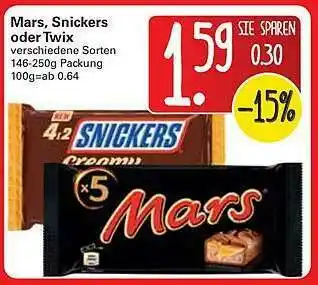 WEZ Mars, Snickers Oder Twix Angebot