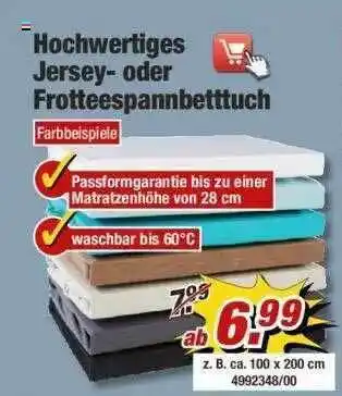 Poco Hochwertiges Jersey Oder Frottesespannbetttuch Angebot