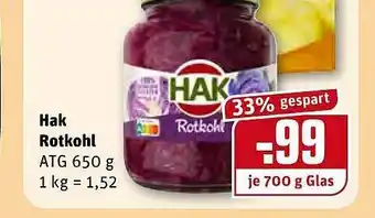 REWE Hak Rotkohl Angebot