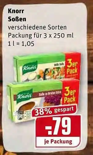 REWE Knorr Soßen Angebot