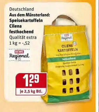 REWE Deutschland Aus Dem Münsterland: Speisekartoffeln Cilena Festkochend Angebot