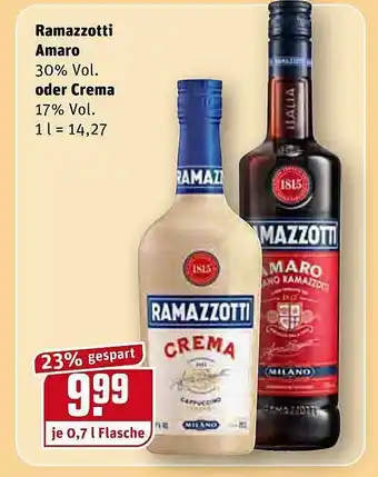 REWE Ramazzotti Amaro Oder Crema Angebot