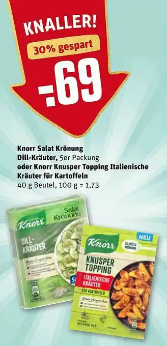REWE Knorr-salat Krönung Dill-kräuter Oder Knorr Knusper Topping Italienische Kräuter Für Kartoffeln Angebot
