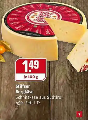 REWE Stilfser Bergkäse Angebot