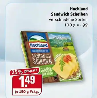 REWE Hochland Sandwich Scheiben Angebot