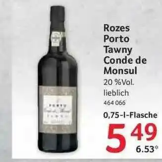 Selgros Rozes Porto Tawny Conde De Monsul Angebot