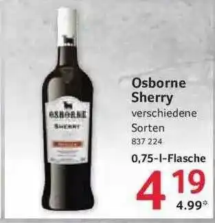 Selgros Osborne Sherry Angebot