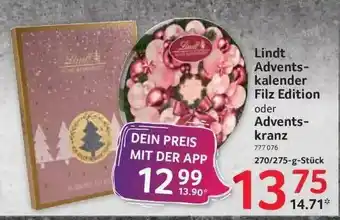 Selgros Lindt Adventskalender filz Edition Oder Adventskranz Angebot