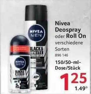 Selgros Nivea Deospray Oder Roll On Angebot