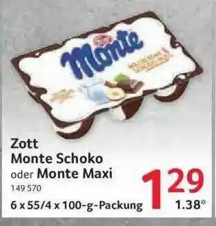 Selgros Zott Monte Schoko Oder Monte Maxi Angebot