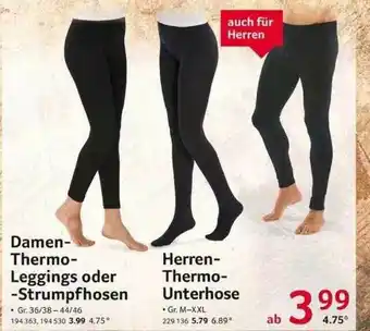 Selgros Damen-thermo-leggings Oder -strumpfhosen Oder Herren-thermo-unterhose Angebot