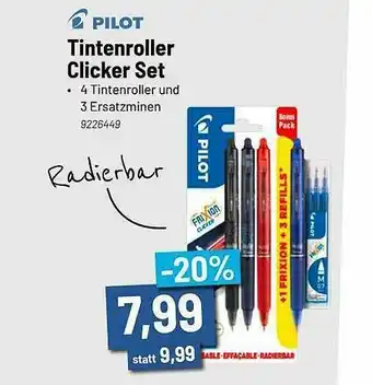 Staples Pilot Tintenroller Clicker Set Angebot