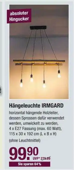 V Baumarkt Hängeleuchte Irmgard Angebot