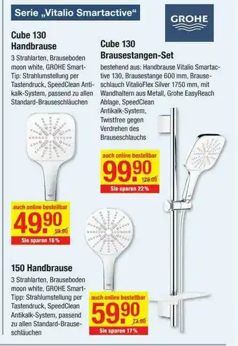 V Baumarkt Grohe Serie „vitalio Smartactive” Angebot