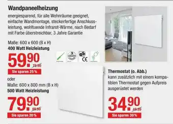 V Baumarkt Wandpaneelheizung Angebot