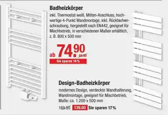 V Baumarkt Badheizkörper Oder Design-badheizkörper Angebot