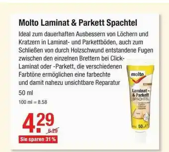 V Baumarkt Molto Laminat & Parkett Spachtel Angebot