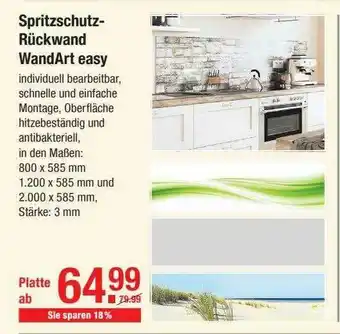 V Baumarkt Spritzschutz Rückwand Wandart Easy Angebot