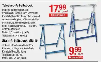 V Baumarkt Teleskop-arbeitsbock Oder Stahl-arbeitsbock Mb110 Angebot